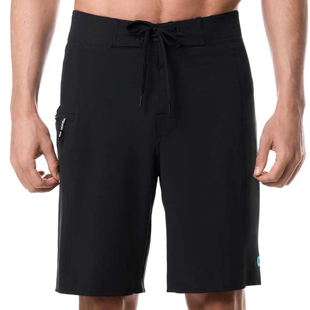 Coolibar Men's San Marino Black Swim Boardshorts - Size Medium